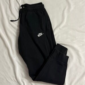 Nike Black Jogger Sweatpants with White Swoosh